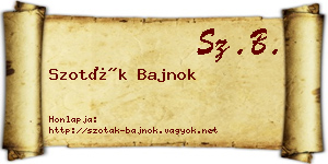 Szoták Bajnok névjegykártya